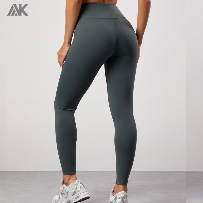 Custom High Rise Fit Moisture Wicking Tights Wrap Over Women's Sports Legging-Aktik