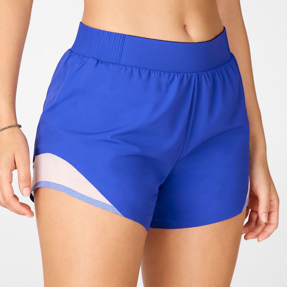 Wholesale Running Shorts Mid Rise Womens Athletic Shorts with Mesh Panels-Aktik