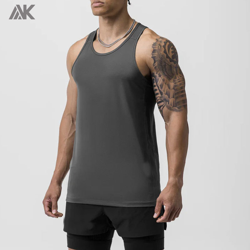 Custom Polyester Mesh Men's Training Singlet Mens Light Tank Top -Aktik