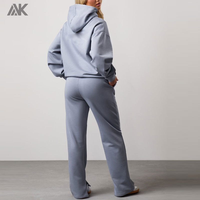 Custom Brushed Back Fleece Oversized Sweatsuits Relaxed fit Women's Tracksuit Bottoms-Aktik