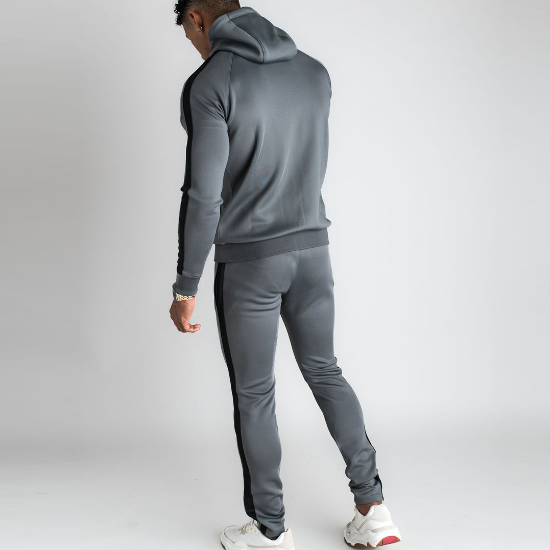 Custom Mens Full Zip Up Raglan Sleeve Wholesale Tracksuits with Zip Pocket-Aktik