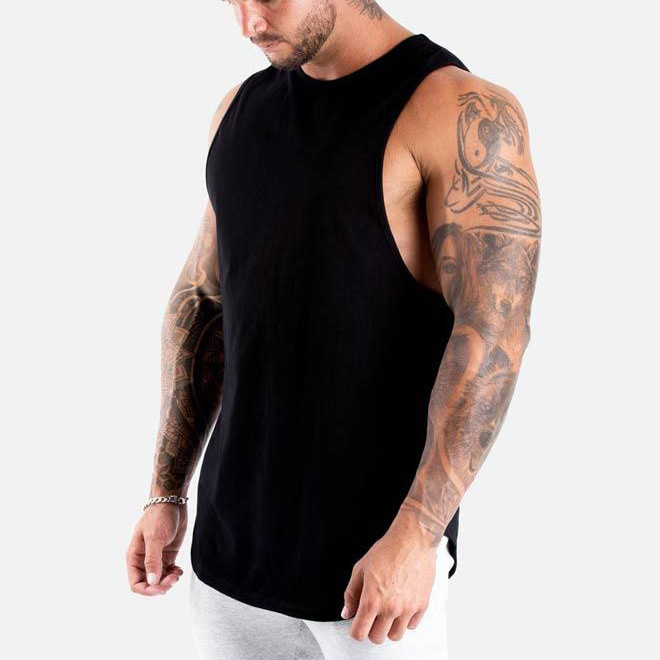 Custom Best Crew Neck 100% Cotton Sleeveless Bulk Mens Sports Tank Top-Aktik