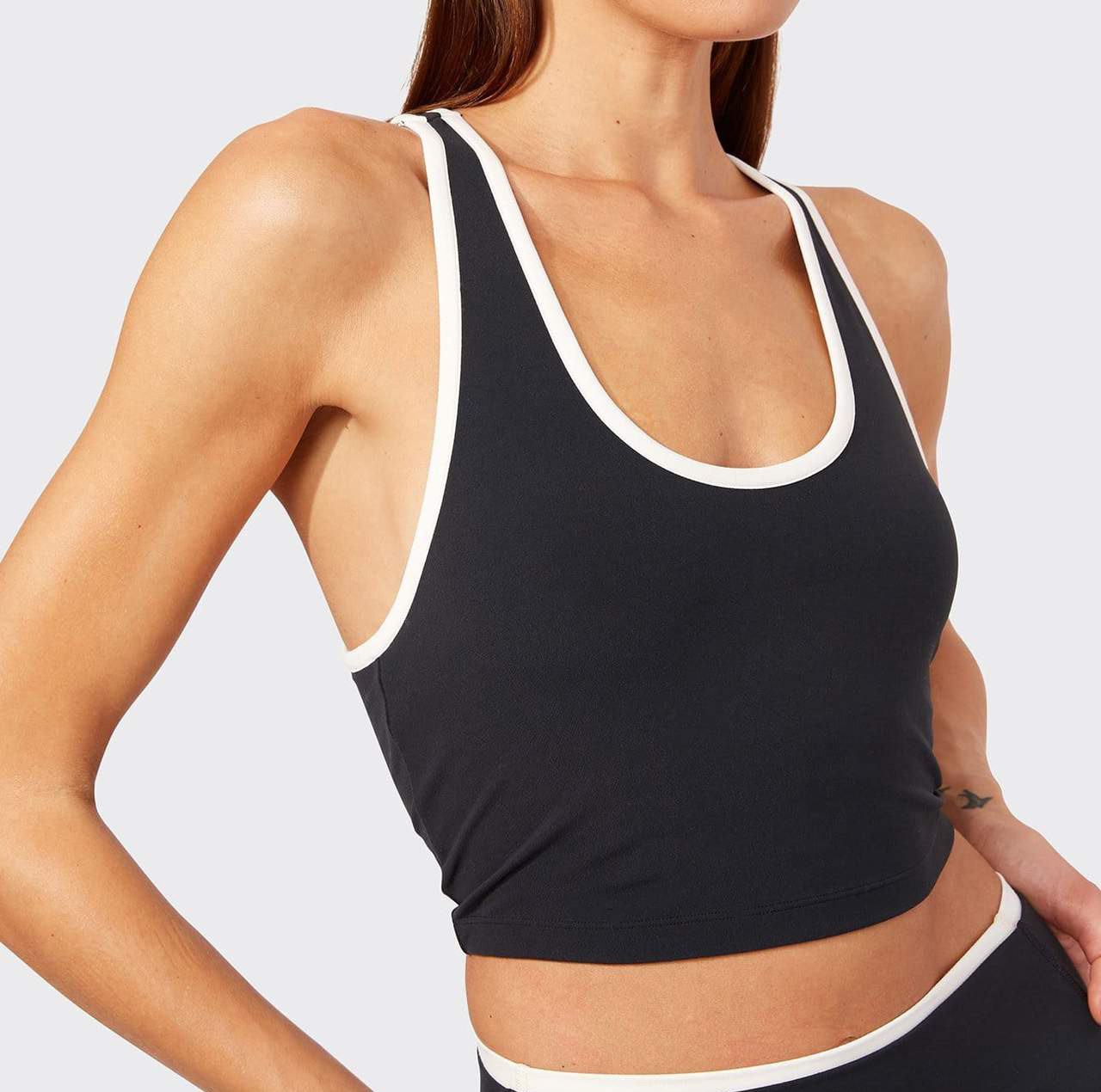 Custom Women Racerback Cotton Spandex Fitted Wholesale Crop Tank Tops-Aktik