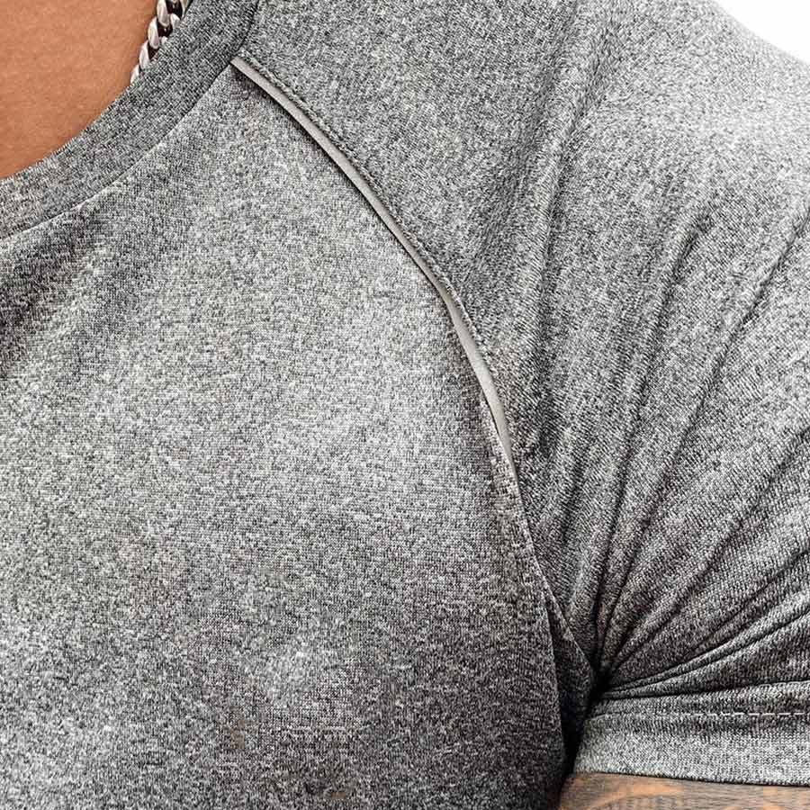 Custom Fit T Shirts Mens Crew Neck Reflective Dri Fit Raglan Logo T Shirts-Aktik