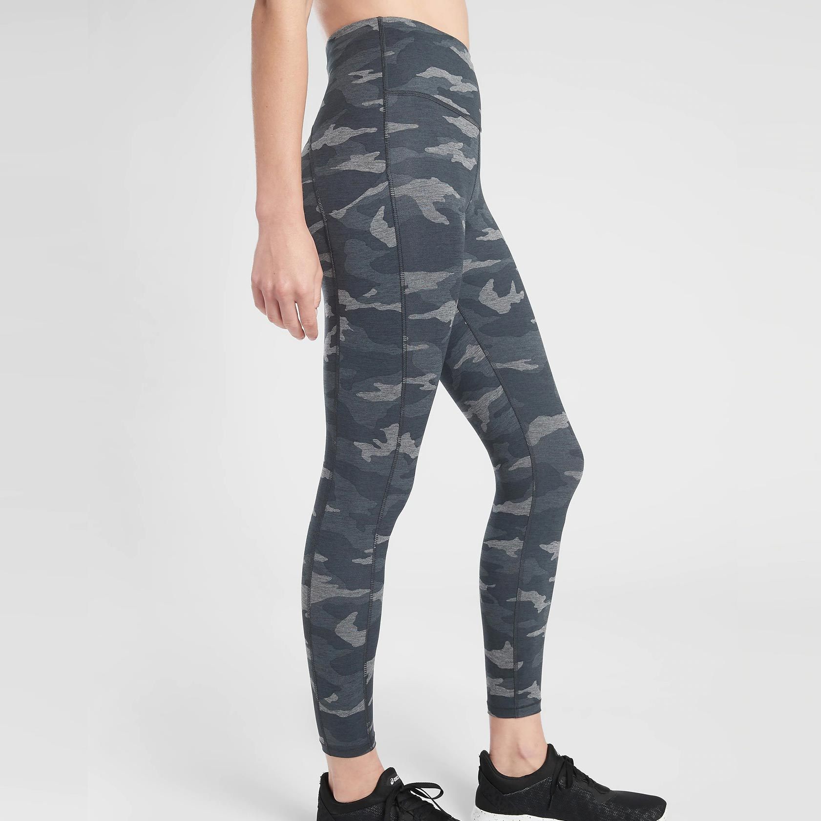 Custom Camouflage Printed womens high waisted workout leggings with Pockets-Aktik