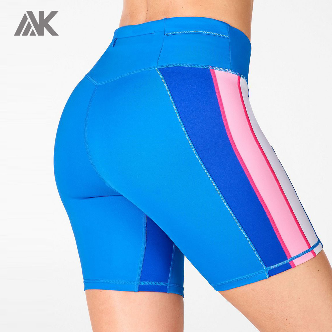 Custom Womens Biker Shorts with Zip Pocket Best Athletic Shorts for Women-Aktik