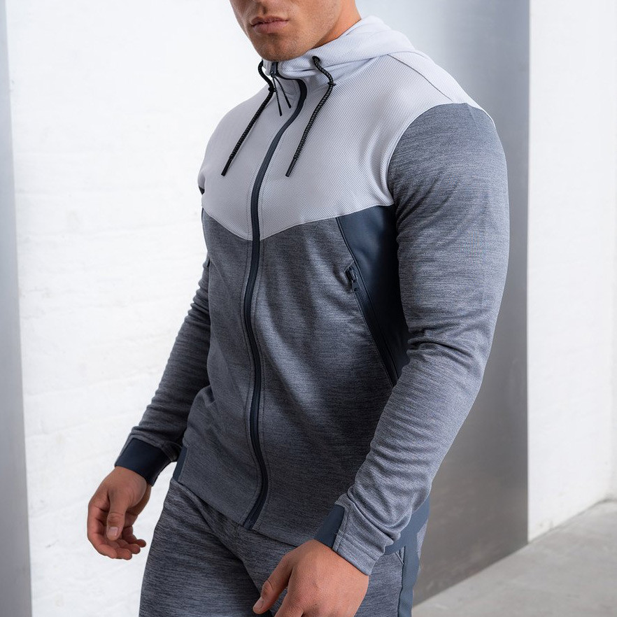 Private Label Wholesale Plain Mens Full Zip Hoodies with Zip Pockets-Aktik