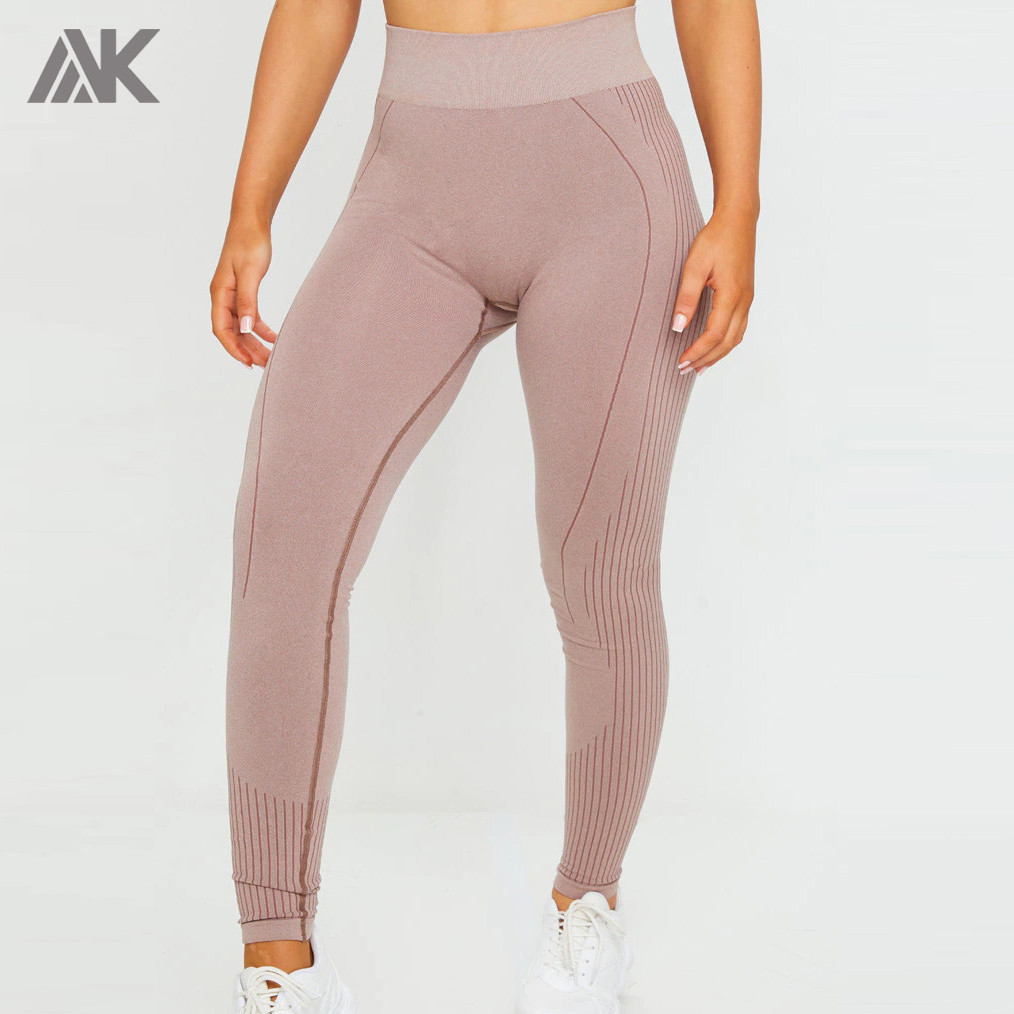 Custom Seamless Gym Leggings Womens High Waisted Seamless Tights Wholesale-Aktik