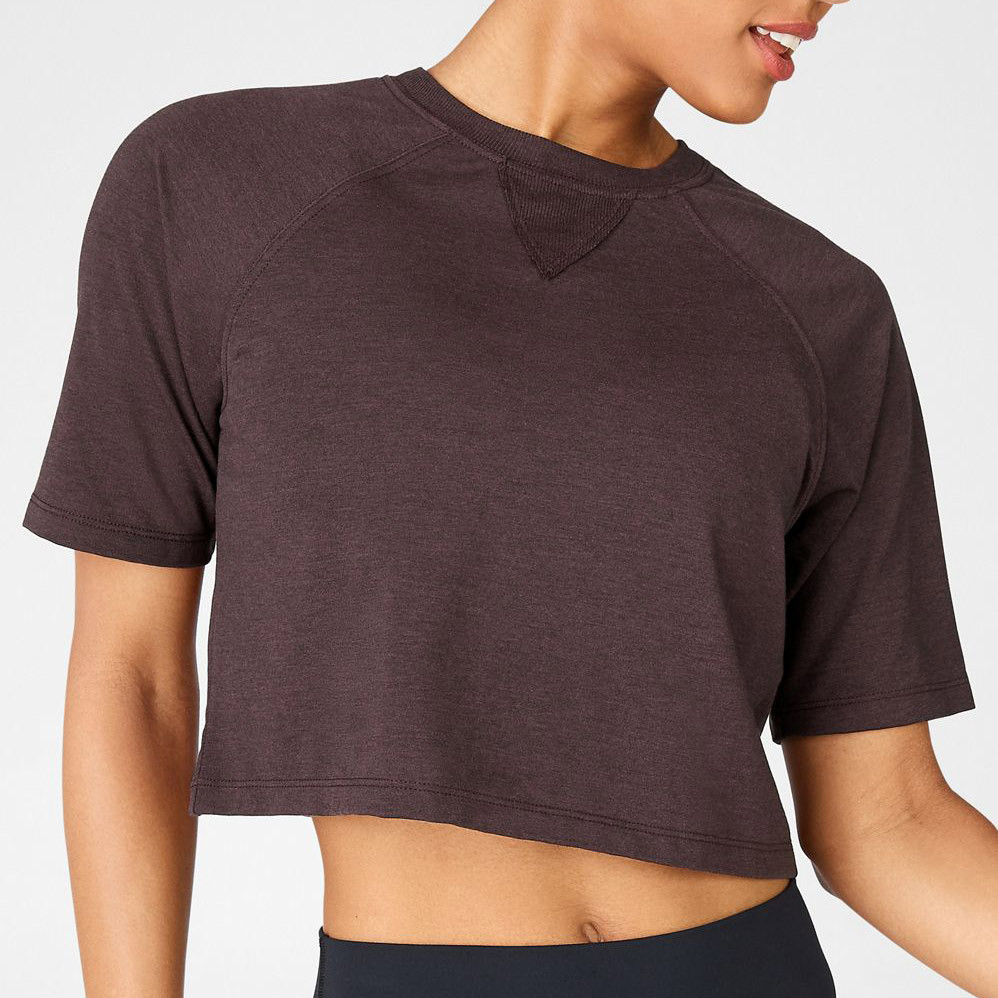 Custom Thick Cotton Crew Neck Oversized Cropped T Shirt for Womens-Aktik
