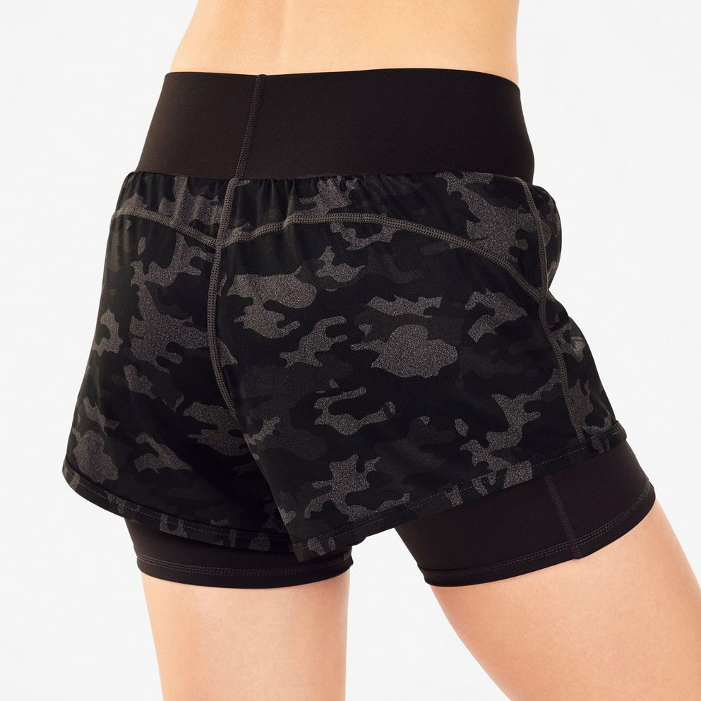 Custom Mid Rise Womens 2 in 1 Running Shorts with Liner and Pockets-Aktik