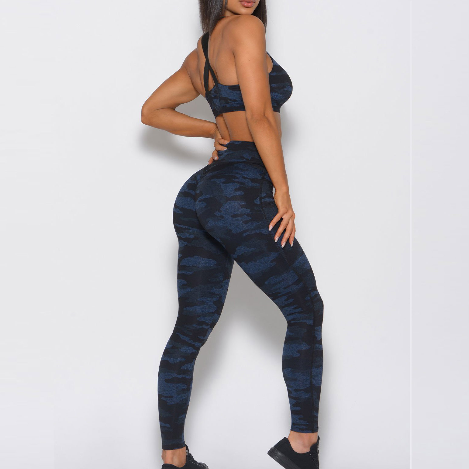 Private Label Wholesale Activewear Vendor Camo Sports Bra and Leggings Set-Aktik
