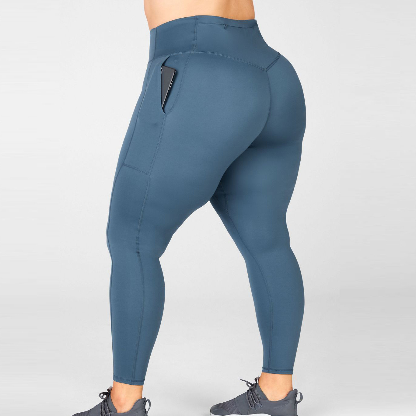 Custom Activewear High Waisted Plus Size Workout Leggings with Zip Pockets-Aktik
