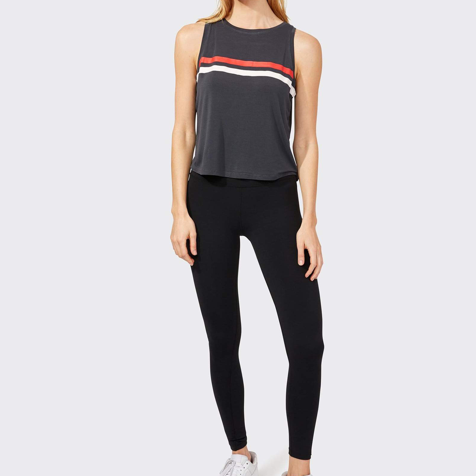 Custom Loose Fitting Sports Tank Top High Neck Womens Cotton Tank Tops-Aktik