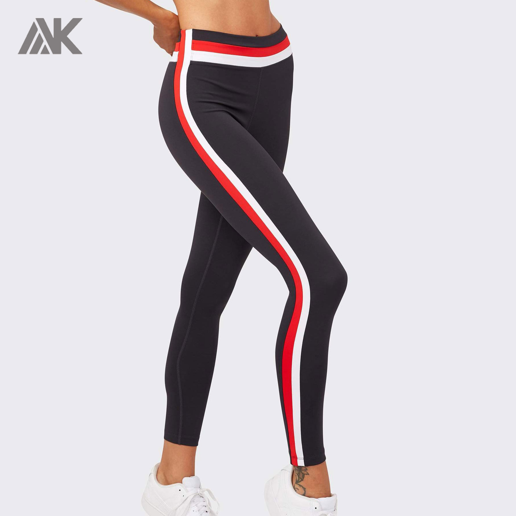 Custom Mid-waisted Best Shaping Color Block Leggings for women-Aktik