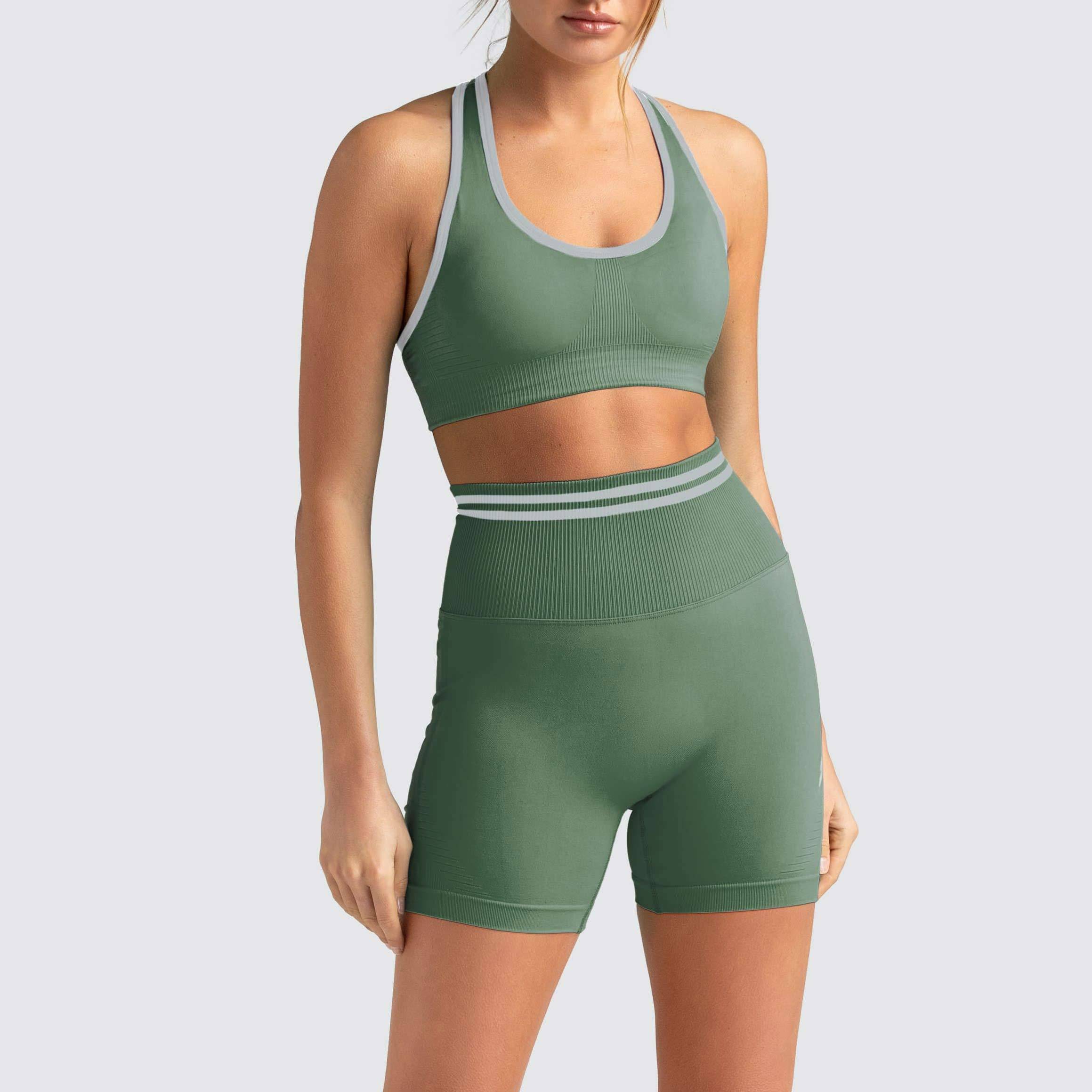 Custom Sports Bra and Scrunch Butt Biker Shorts Seamless Set for Women-Aktik