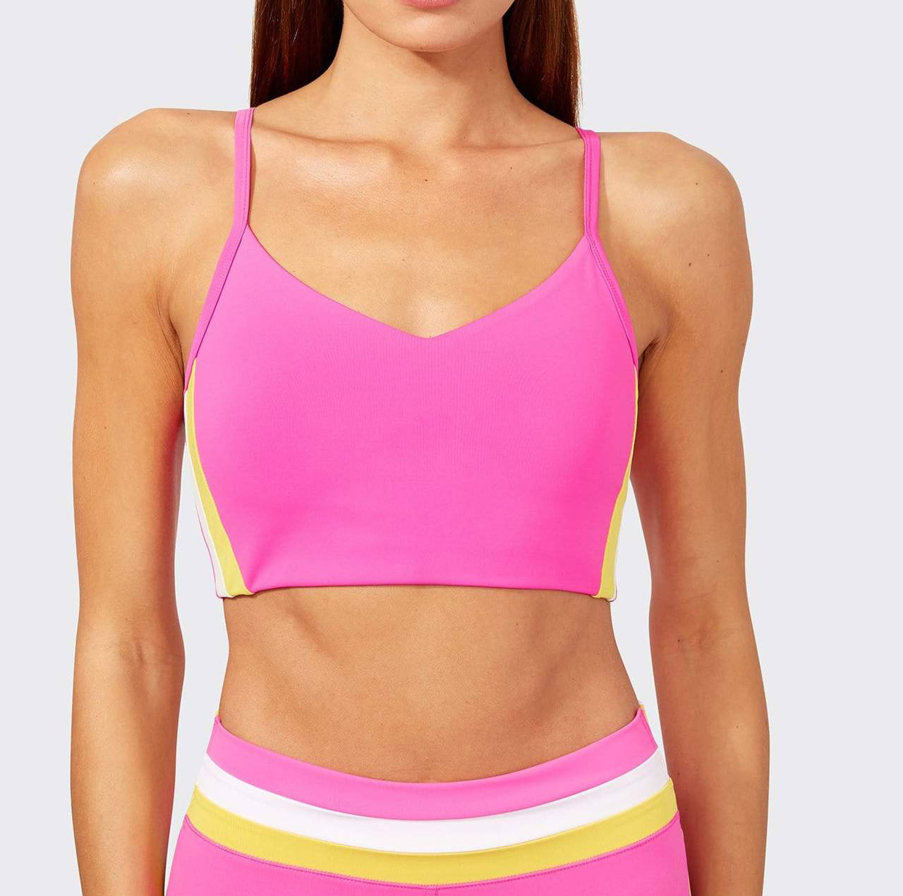 Adjustable Straps V-Neck Wholesale Sports Bras With Built in Padding-Aktik