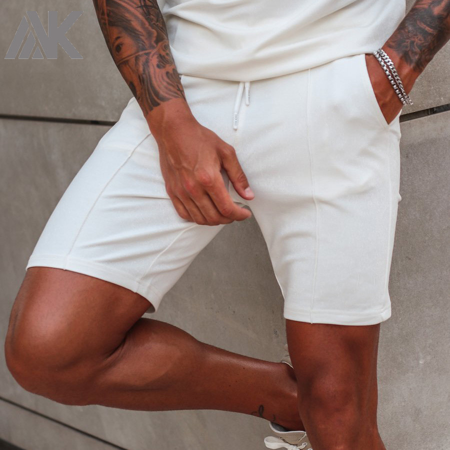 Custom High Waisted Mens Cotton Sweat Shorts Wholesale with Pockets-Aktik