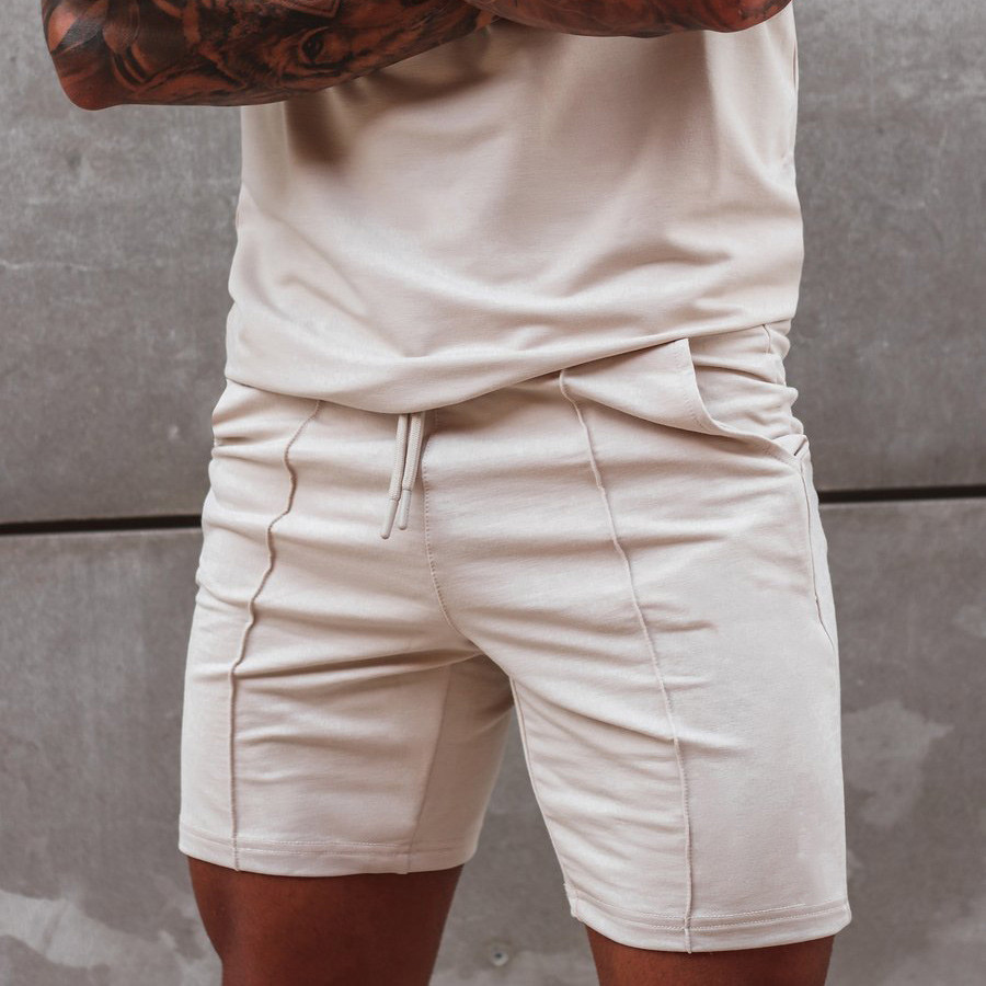 Custom High Waisted Mens Cotton Sweat Shorts Wholesale with Pockets-Aktik