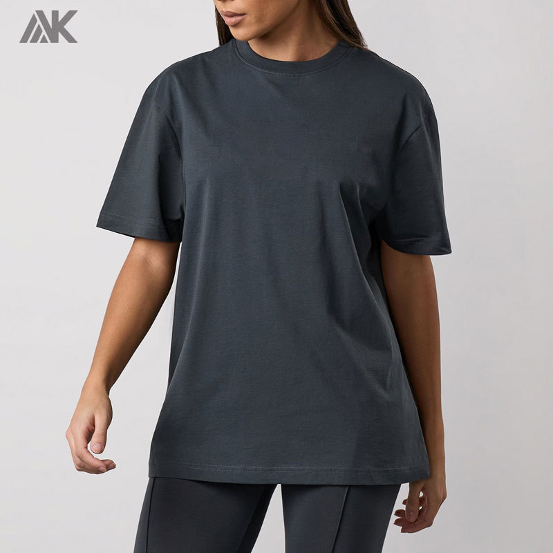 Custom Cotton Relaxed fit Boyfriend Tee Crew neck Women's T-shirt -Aktik