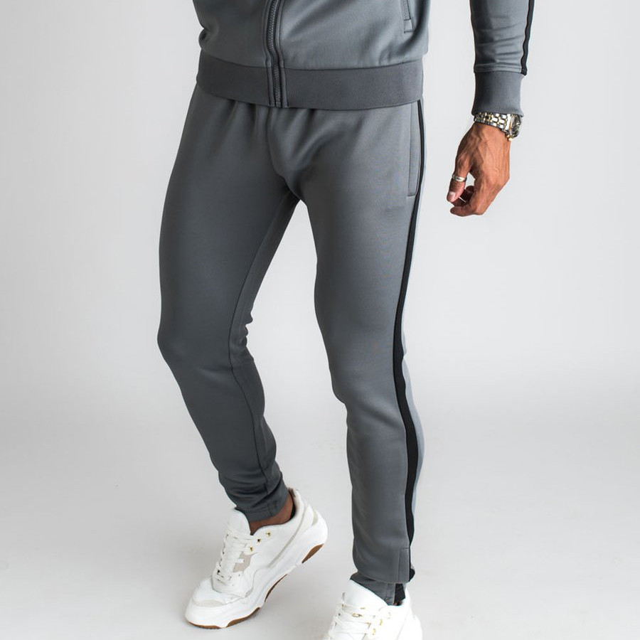 Custom Tracksuit Pants Mens Slim Fit High Waisted Sweatpants with Pockets-Aktik