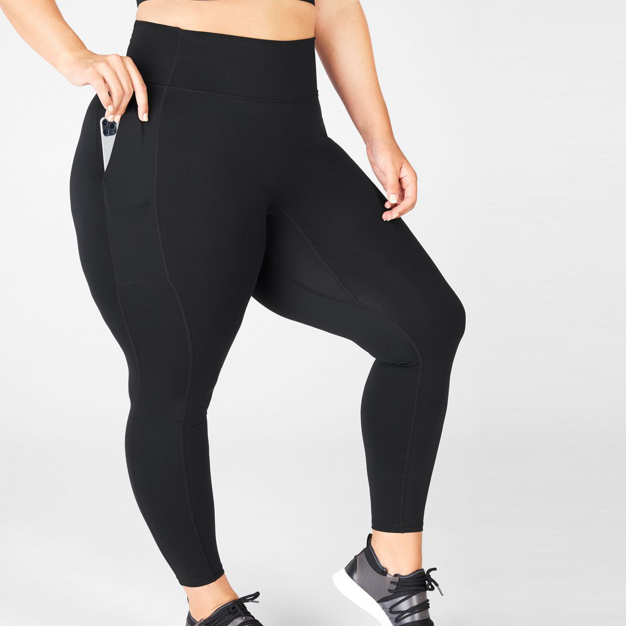 Custom Activewear High Waisted Plus Size Workout Leggings with Zip Pockets-Aktik