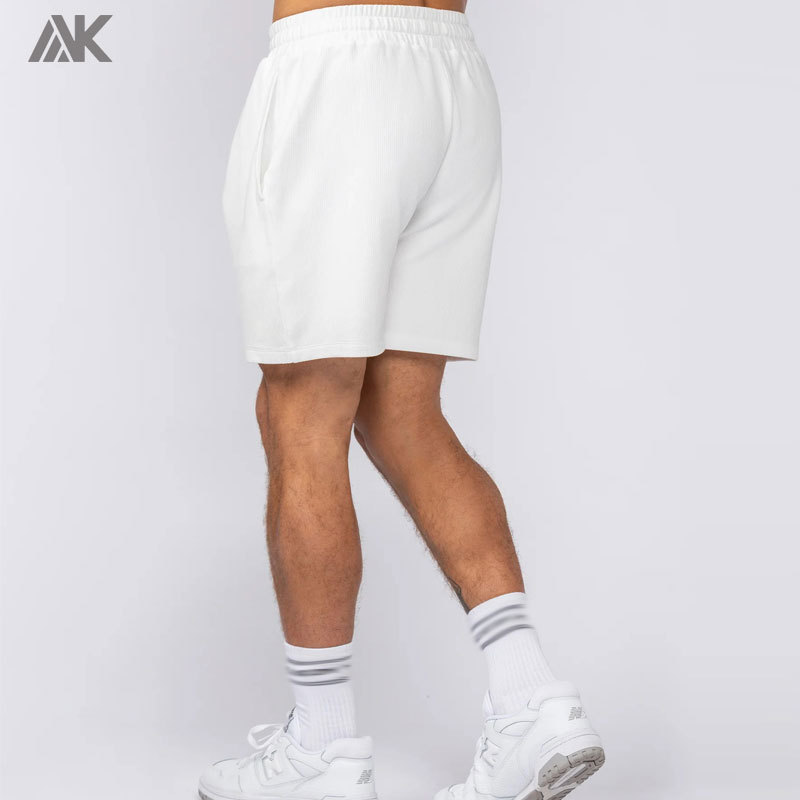 Custom Rib Cotton Breathable Feel Men's Shorts Mid-weight Relaxed Fit Men Everyday Jersey Short With Side Pockets-AKTIK