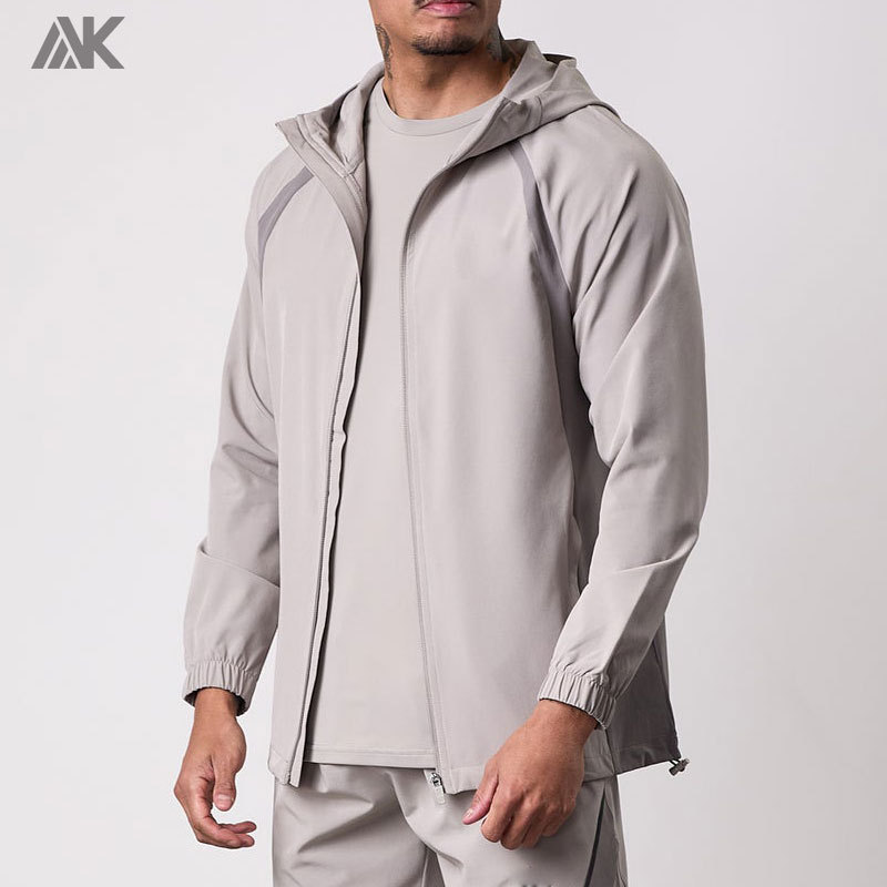Custom Polyester Premium Tracksuit Top Raglan Sleeve Men's Hoodies Jacket-Aktik