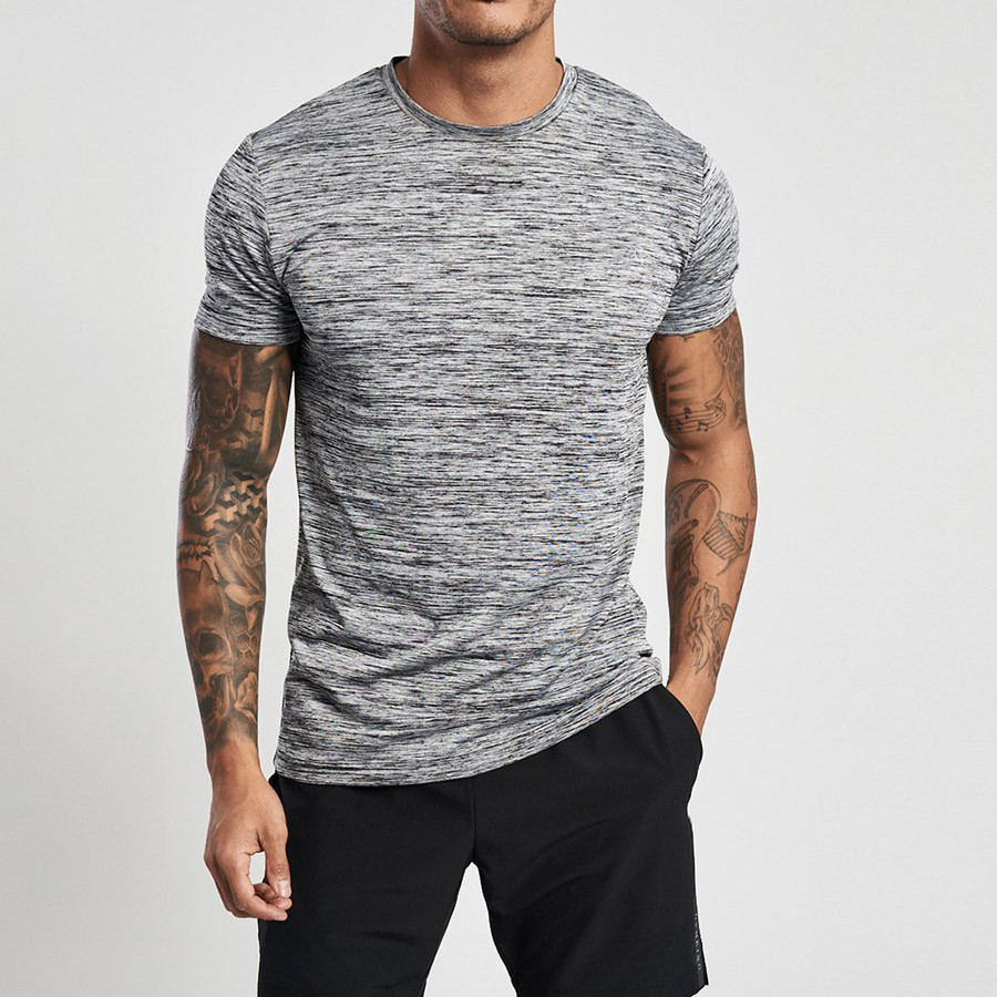 Wholesale Dry Fit Crew Neck Fitted Gym T Shirts for Men -Aktik