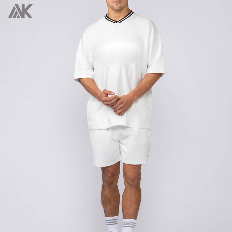 Custom Rib Cotton Breathable Feel Men's Shorts Mid-weight Relaxed Fit Men Everyday Jersey Short With Side Pockets-AKTIK