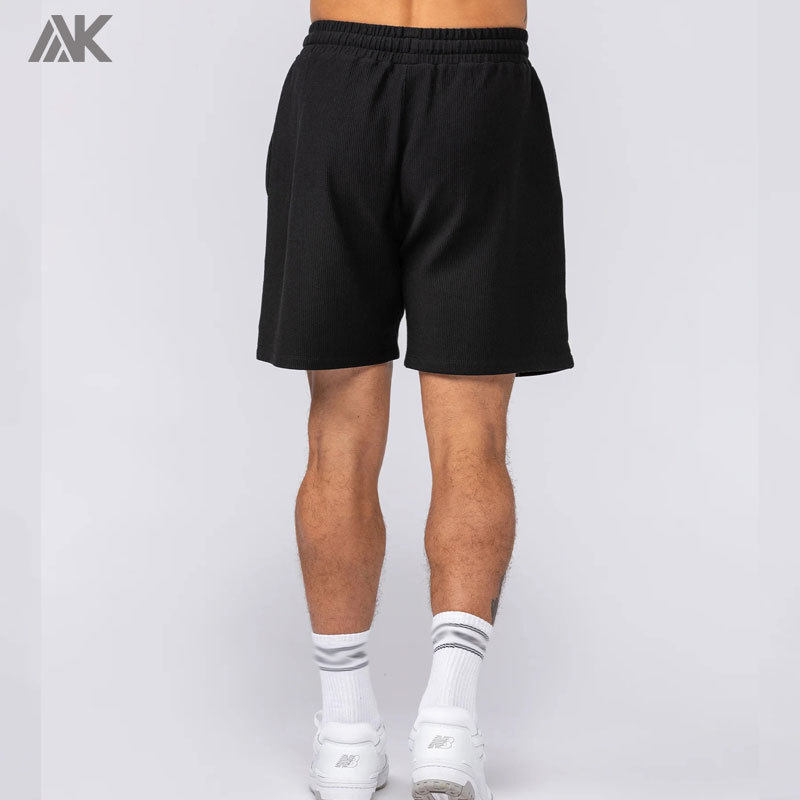 Custom Rib Cotton Breathable Feel Men's Shorts Mid-weight Relaxed Fit Men Everyday Jersey Short With Side Pockets-AKTIK