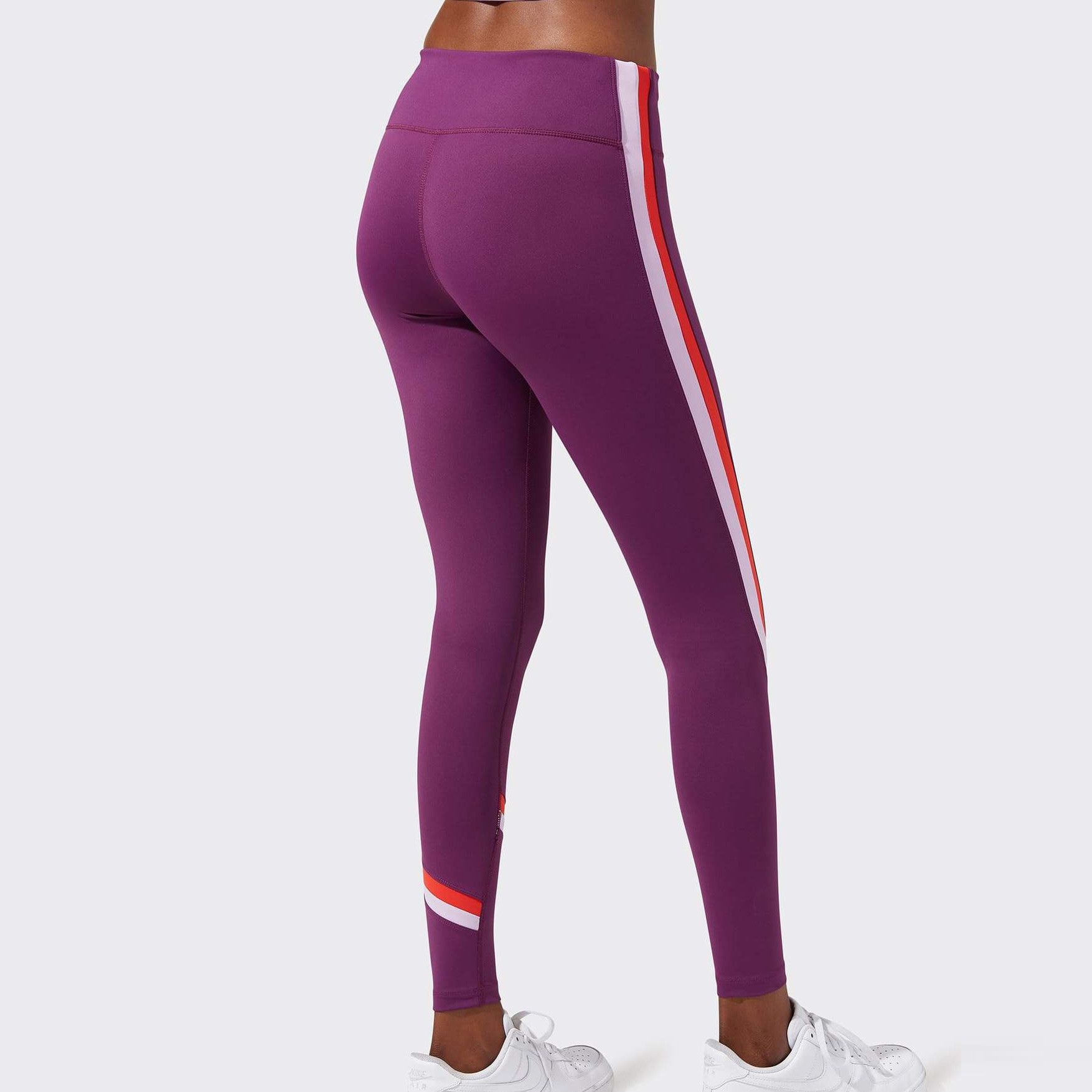Private Label Womens Best Wholesale Leggings Outfit with Colored Stripes-Aktik