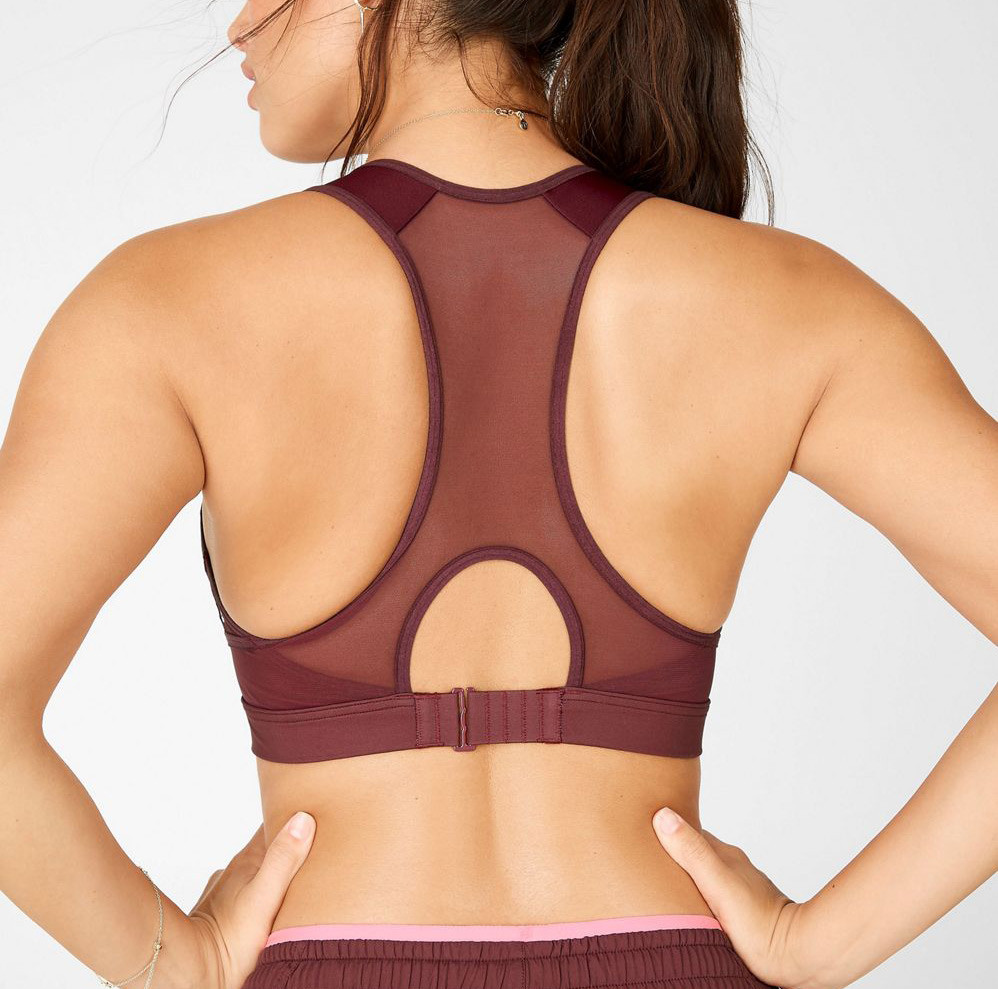 Custom High Support Plus Size Front Zip Racerback Sports Bras with Cool Mesh-Aktik