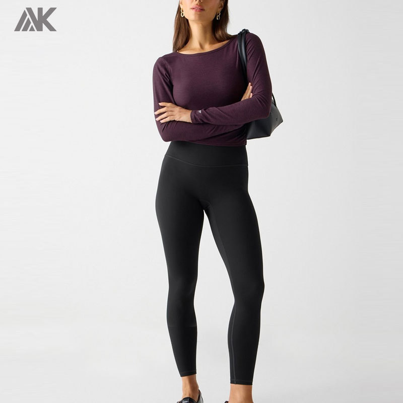Custom Crossover Long-Sleeve Women's Top Ultra Light Woman T-shirts-Aktik