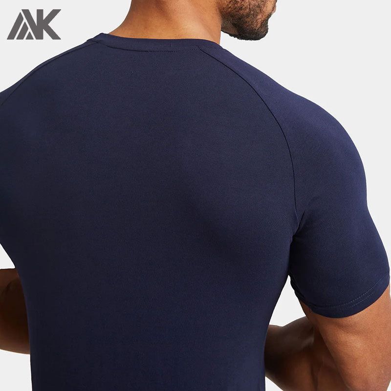 Custom Cotton Raglan-Cut Sleeves Men's Muscle Fit T-shirt -Aktik