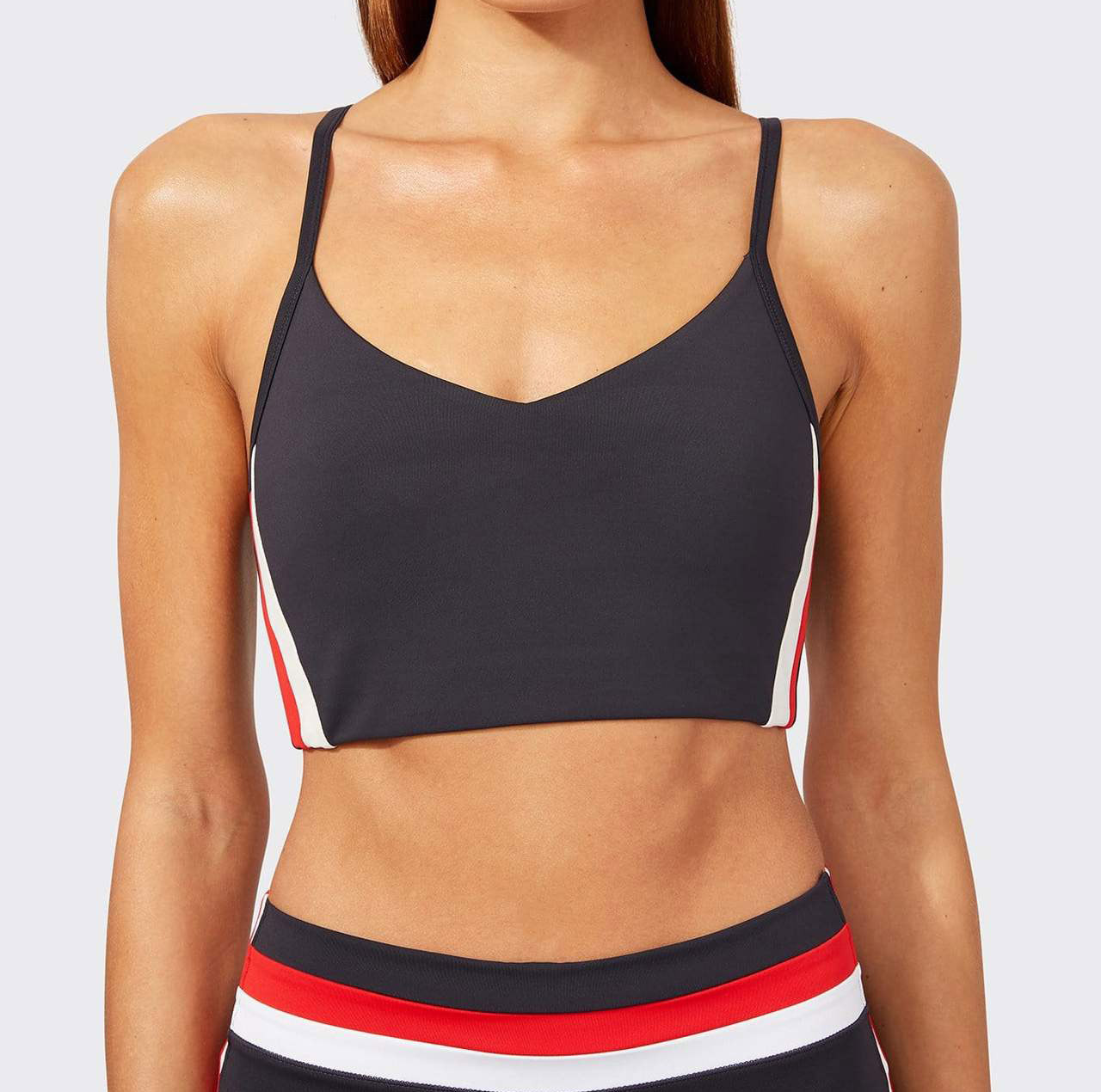 Adjustable Straps V-Neck Wholesale Sports Bras With Built in Padding-Aktik