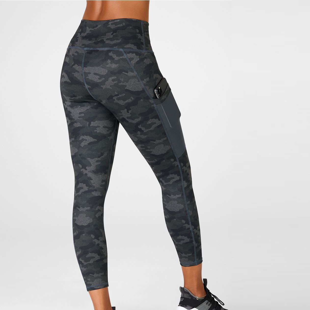 Custom Sportswear Women High Waisted Camo Custom Tights with Mesh Pockets-Aktik