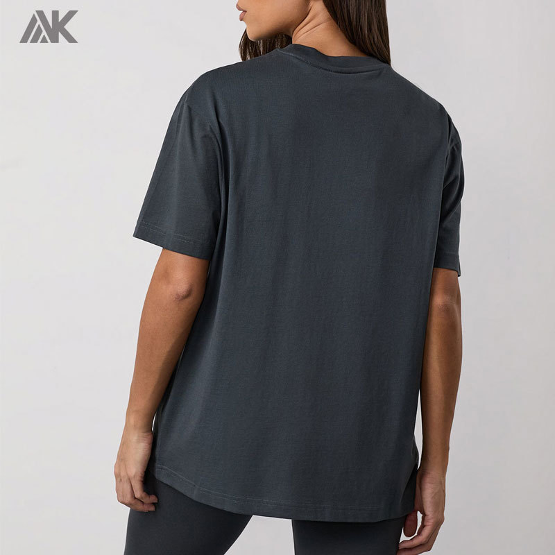 Custom Cotton Relaxed fit Boyfriend Tee Crew neck Women's T-shirt -Aktik