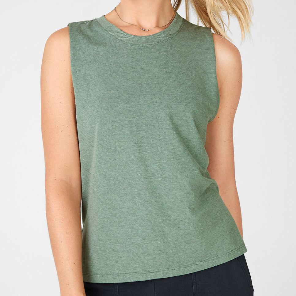 Custom Cotton Tank Tops Plus Size High Neck Womens Loose Tank Top-Aktik