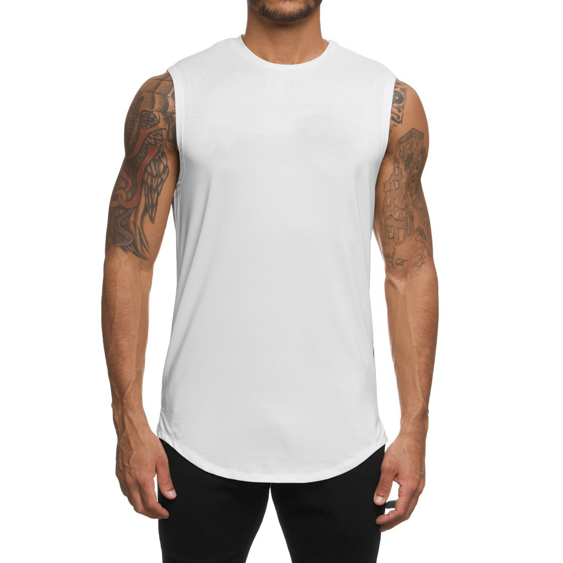 Custom Cotton Spandex Crew Neck Best Fitness Sleeveless Tank Top Mens-Aktik