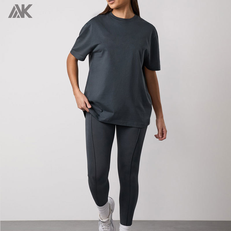 Custom Cotton Relaxed fit Boyfriend Tee Crew neck Women's T-shirt -Aktik