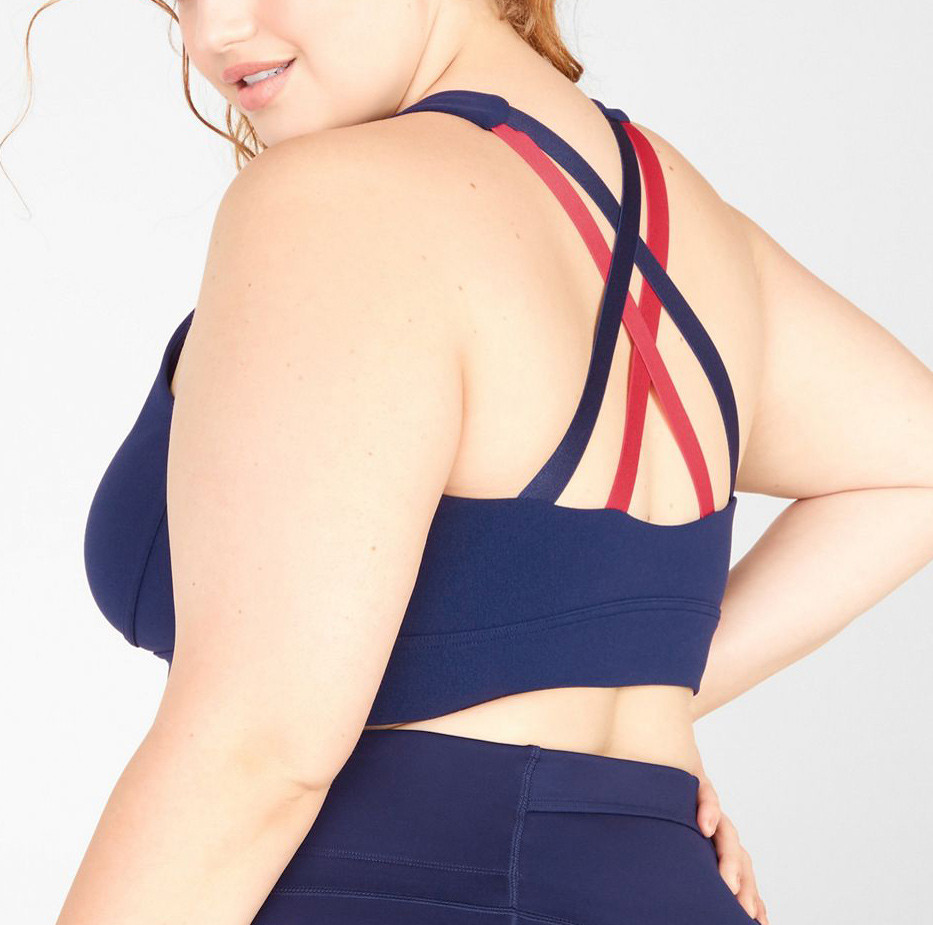 Custom Womens Plus Size Criss Cross High Impact Sports Bra Wholesale-Aktik