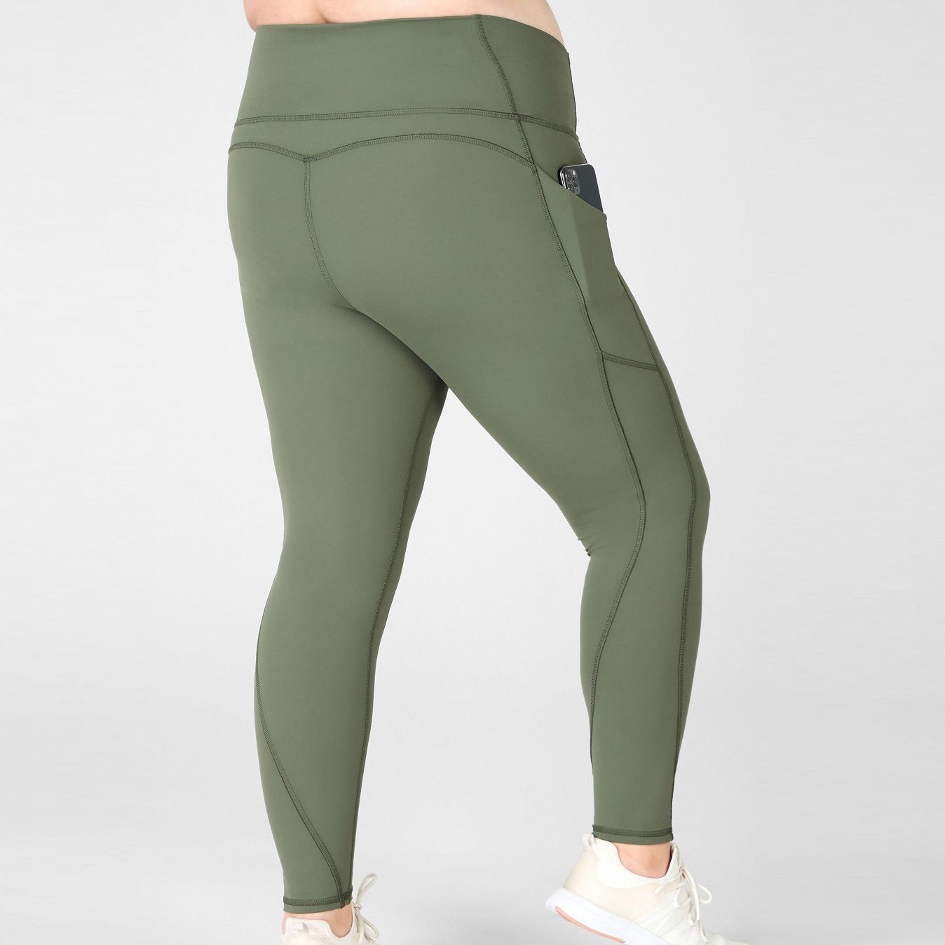 Custom Stretch High Waisted Tummy Control Plus Size Leggings with Pockets-Aktik