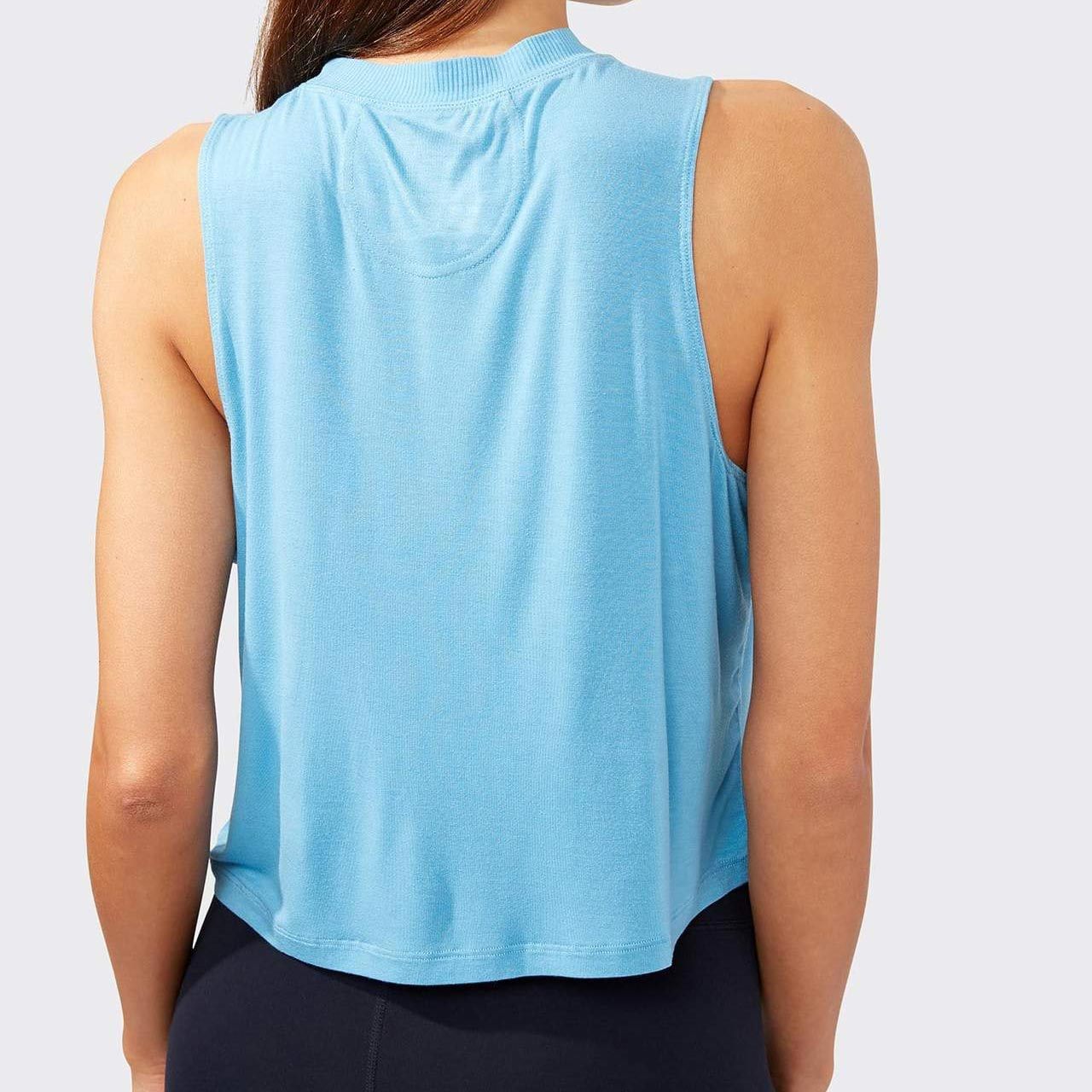 Custom Loose Fitting Cotton High Neck Tank Top Workout for Women-Aktik