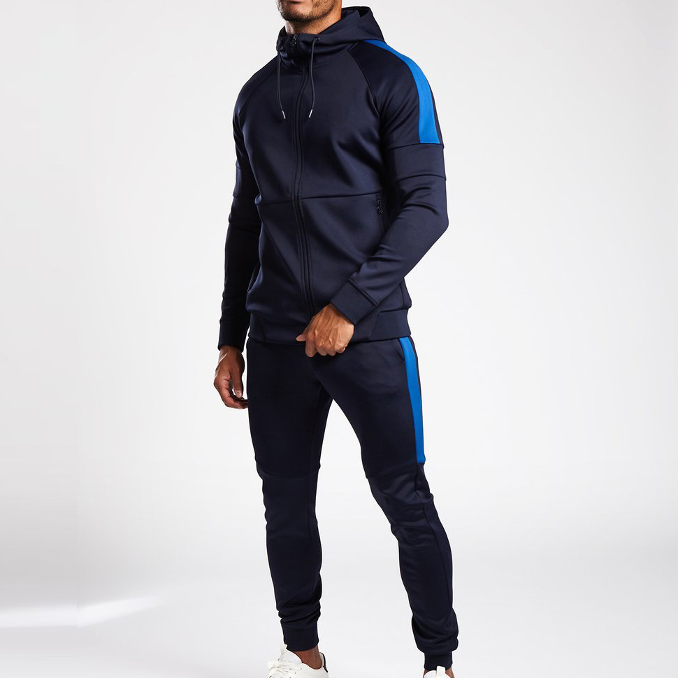 Wholesale Mens Full Zip Up Raglan Sleeve Custom Tracksuits with Zip Pocket-Aktik