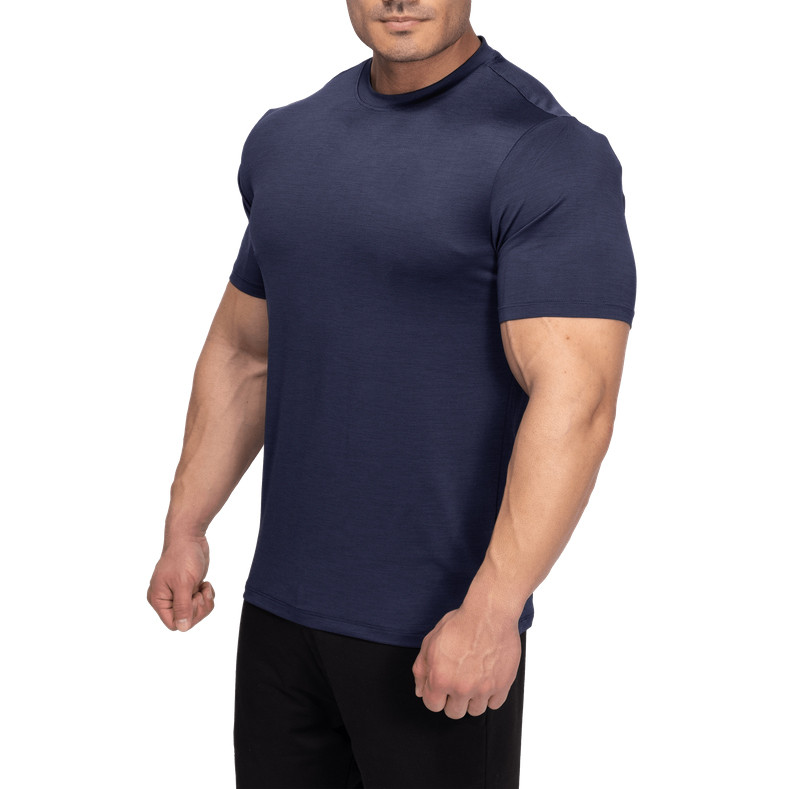 Wholesale Blank Dri Fit Muscle T Shirts Crew Neck Running Shirts for Men-Aktik