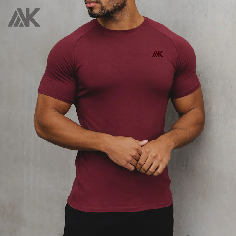 Custom Cotton Raglan-Cut Sleeves Men's Muscle Fit T-shirt -Aktik