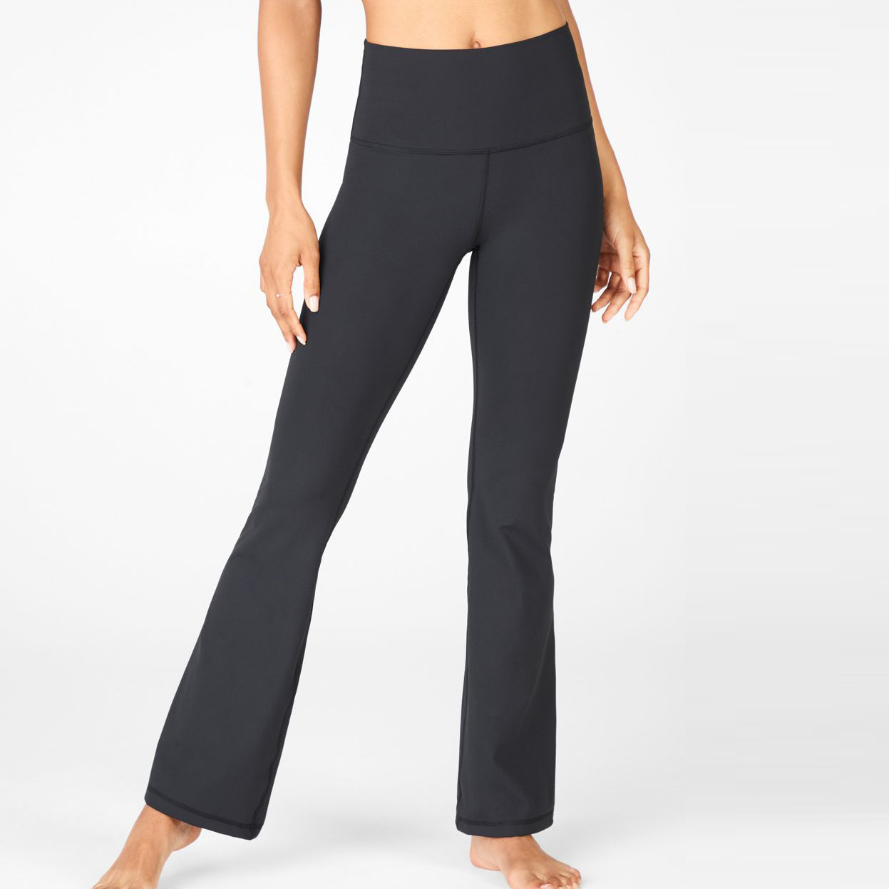 Private Label Activewear Lycar High Waisted Custom Wide Leg Yoga Pants-Aktik
