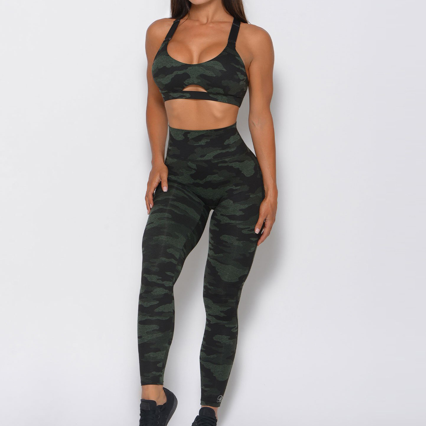 Private Label Wholesale Activewear Vendor Camo Sports Bra and Leggings Set-Aktik